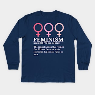 Political Flower Power Resist Feminism Definition Equality Feminist Kids Long Sleeve T-Shirt